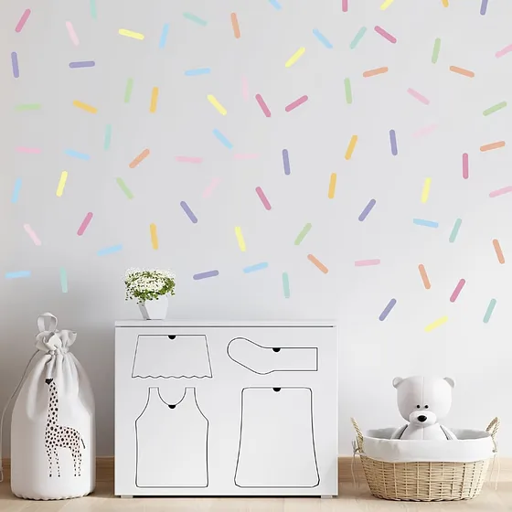 Pegatinas de pared con confeti colorido, removibles, para pegar y despegar