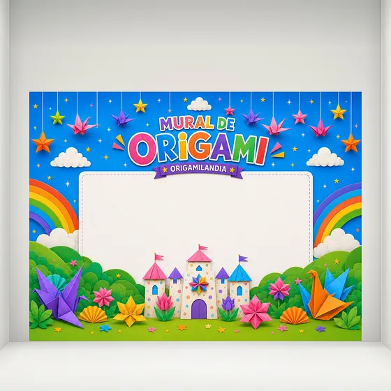 Banner Plano 2D, 1 unidad, Mural de Origamilandia