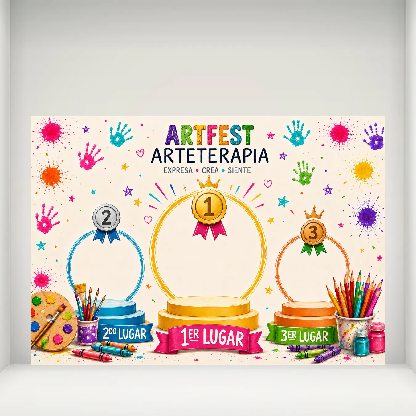  Banner Plano 2D, 1 unidad, Decoración de Premiación para Cumpleaños ArtFest Premiación 10x7pies
