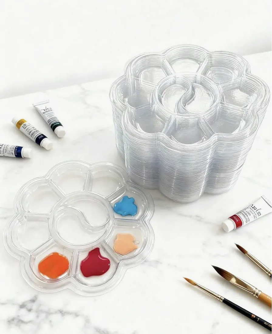 50 piezas Juego de paletas de mezcla de pintura de plástico