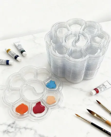 50 piezas Juego de paletas de mezcla de pintura de plástico
