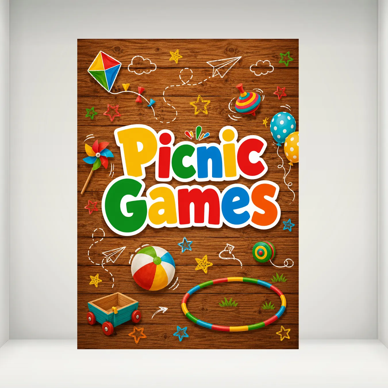 Banner Plano 2D, 1 unidad, Decoración de Fondo para Cumpleaños PicnicGames 5x7pies