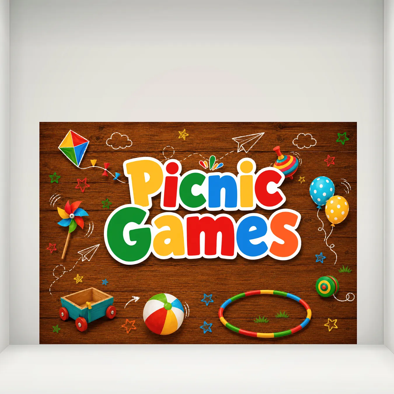 Banner Plano 2D, 1 unidad, Decoración de Fondo para Cumpleaños PicnicGames 10x7pies