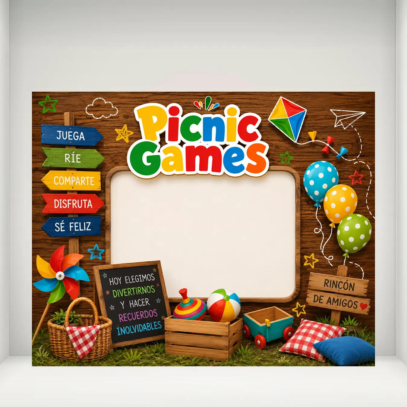 2D Plano - Marco de Fotografías, Fondo Temático PicnicGames